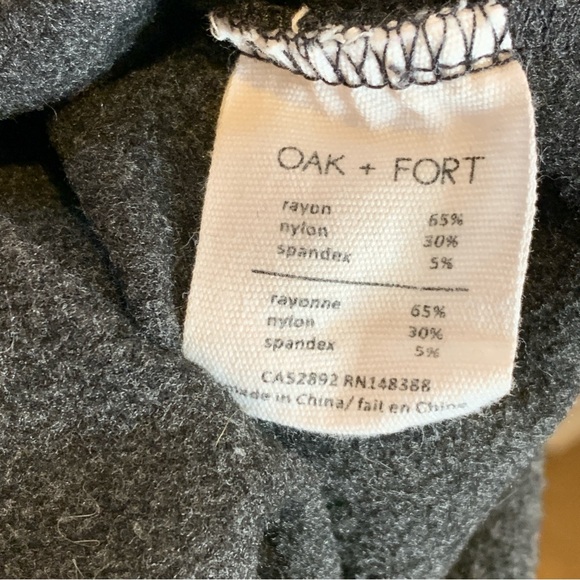 OAK + FORT Charcoal Structured High Neck Pull Over Sweater Size M - Picture 4 of 7